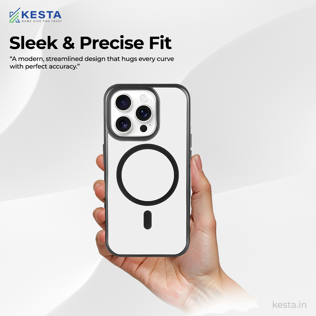 iPhone 15 Pro Cover - Notify Popup Black Transparent Case (Camera Sink Protection & Wireless Charging Optimized)